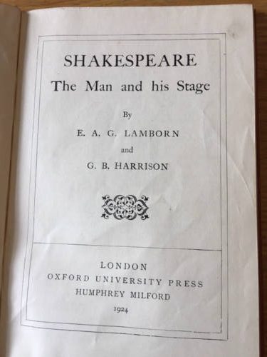 Shakespeare the man and his stage